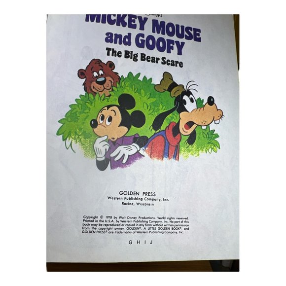 Vintage 1978 Walt Disney's Mickey Mouse and Goofy The Big Bear Scare - Picture 5 of 9